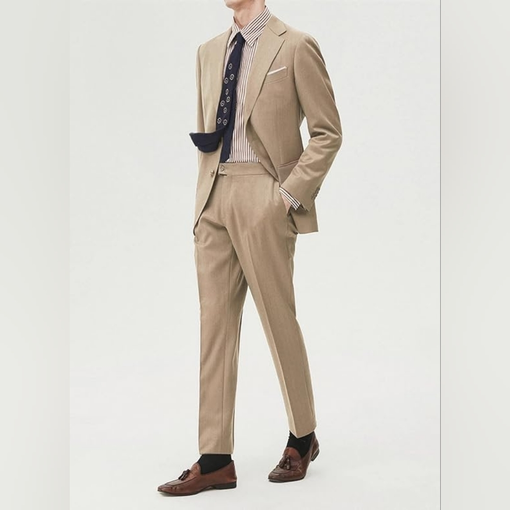 NWT Wehilion High-End Suits Men Suit 3 Pieces Slim Fit, Suit. Size XL, Champaign